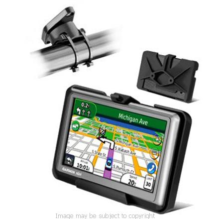 RAM EZ-ON - EZ-OFF HANDLE BAR MOUNT with HOLDER for the GARMIN NUVI 1490 1490t RAP-274-1-GA35U (SKU 5762)