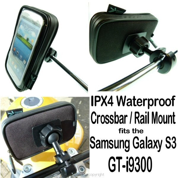 Waterproof Galaxy S3 GT-i9300 Motorcycle Rail Mount (sku 14983)