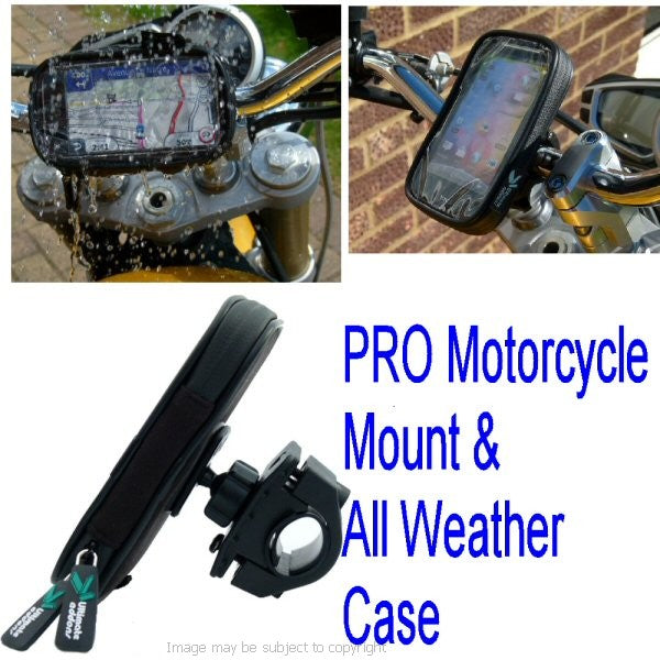 PRO Motorcycle Bike Mount with Weatherproof Case for the Samsung Galaxy S2 - S II Smart Phone (sku 10984)