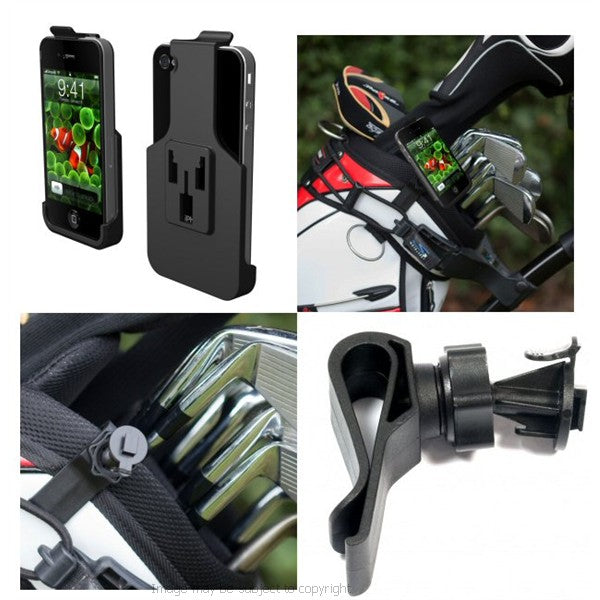Golf Bag Clip Mount with Dedicated Holder for the Apple iPhone 4 Mobile Phone (sku 8524)