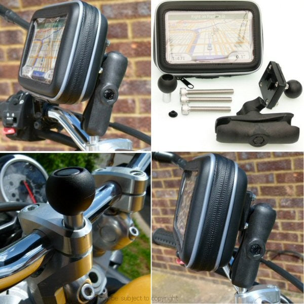 5inch Screen Waterproof GPS SatNav Motorcycle M8 Extended Handlebar Mount (sku 14298)