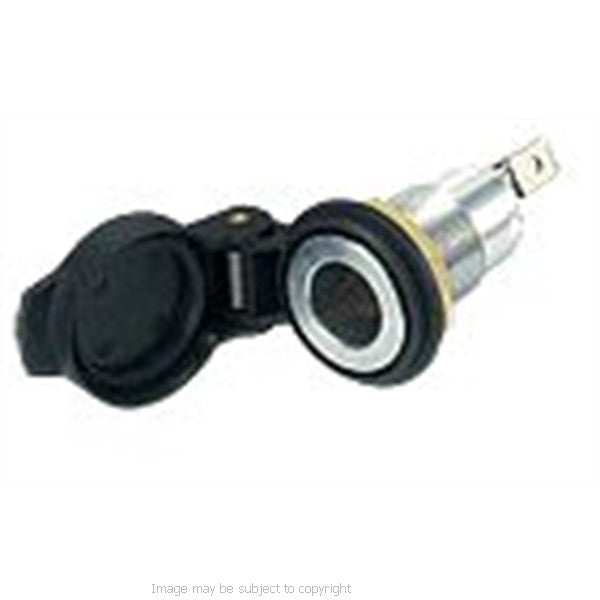 Hella - DIN Type Power Socket with Hinged Protective Cap for Hole Mount (sku 8825)