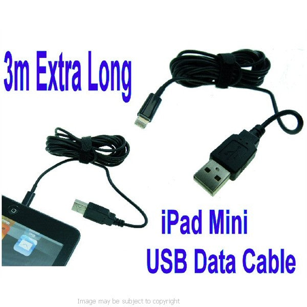 LONG 3m iPad MINI Data Sync USB Cable Lead (sku 16289)