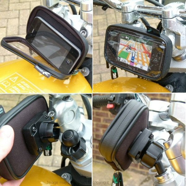 13mm Central Fork Stem Yoke Motorcycle Mount &amp; Waterproof Case for iPhone 5 (sku 15147)