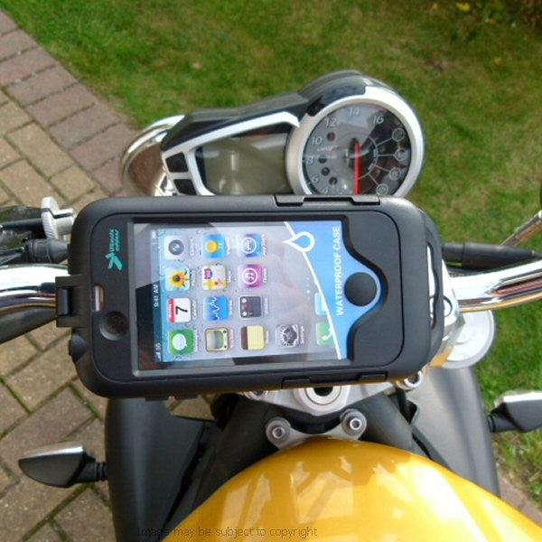Waterproof Motorcycle Handlebar Top Clamp M8 iPhone 4S Mount (sku 13415)