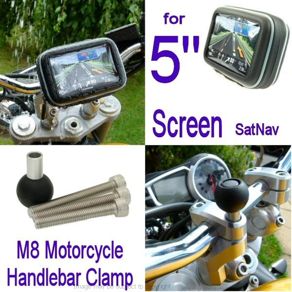5inch SatNav Motorcycle Handlebar Top Clamp M8 Mount (sku 14062)