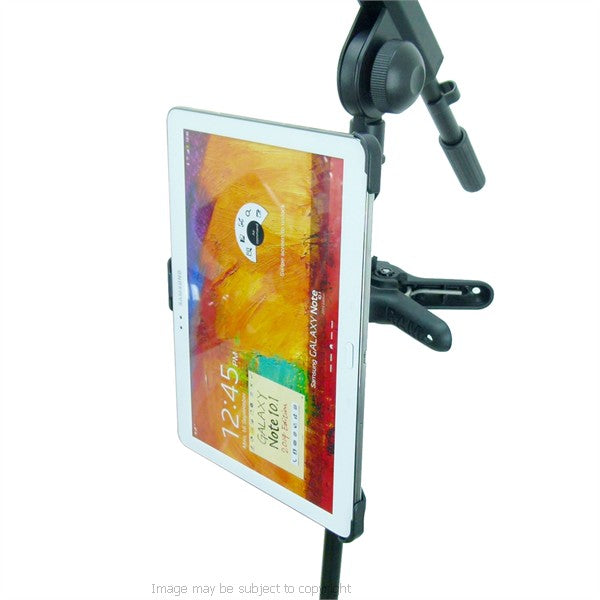 Medium Tough-Clamp Music - Microphone Stand Mount for Samsung Galaxy Note 10.1 2014 (sku 19336)