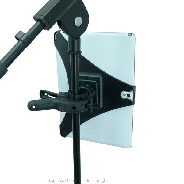Medium Tough-Clamp Music - Microphone Stand Mount for Samsung Galaxy Note 10.1 2014 (sku 19336)