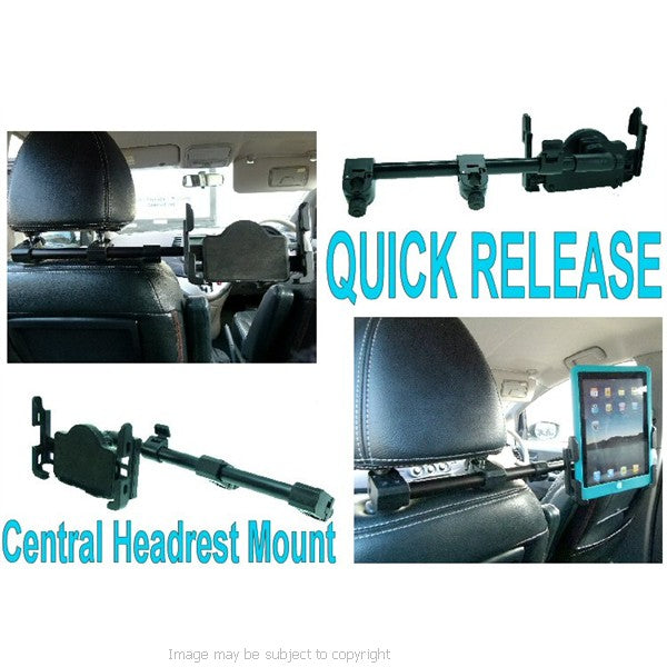 Quick Release Central Car Headrest Mount for Amazon Fire HD 10.1 Tablet (sku 33061)