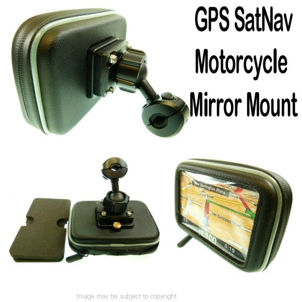 Waterproof GPS SatNav Motorcycle Mirror Mount (sku 15584)