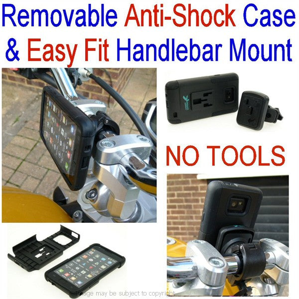 Impact Anti-Shock Motorcycle Bike Mount for the Samsung Galaxy S2 - S II Phone (sku 11147)
