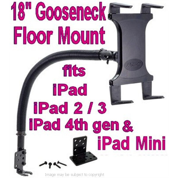 Arkon 22inch Flexible Vehicle Floor - Seat Track Mount Bracket for Apple iPad Mini 2 (sku 43915)