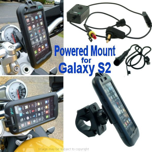 PRO Samsung Galaxy S2 - i9100 Waterproof Motorcycle DIN - Hella Powered Mount (sku 13997)