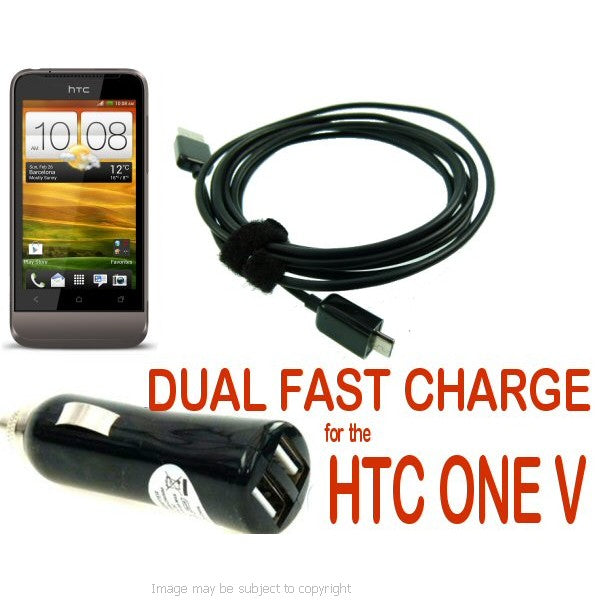 Dual USB Vehicle Lighter Charger for HTC ONE V (sku 14600)