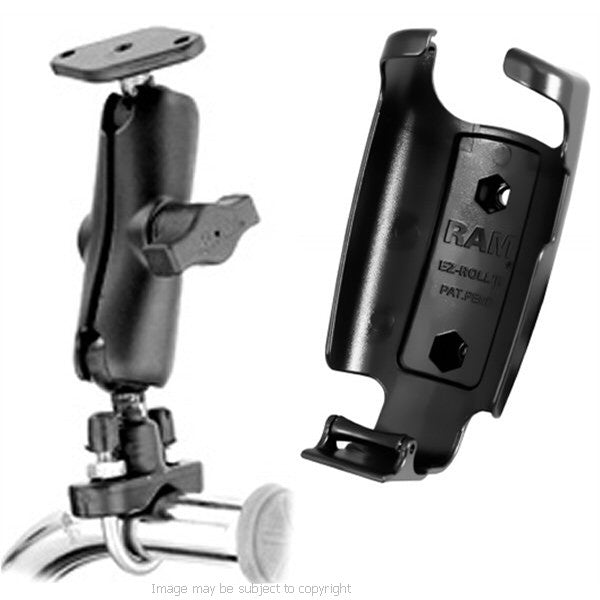 RAM Motorcycle Bike Handlebar - Rail Mount for Garmin GPSMAP 62 62s 62sc 62st 62stc (sku 15162)