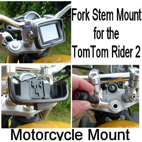 Easy Fit 13mm Motorcycle Bike Fork Stem Yoke Mount for the TomTom Rider 2 (sku 10935)