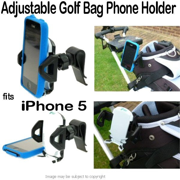 Golf Bag Clip Phone Mount fits the Apple iPhone 5S Smartphones (sku 17508)
