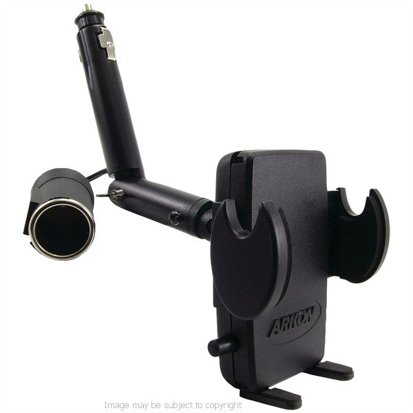 SM421 Mega Grip Lighter Socket Mount with 12V Power Dongle Mobile Phones - SKU (19185)