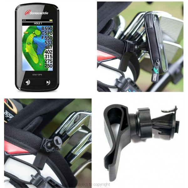 Golf Bag Clip Mount &amp; Case for the  SonoCaddie V500 Golf GPS Systems (sku 8655)