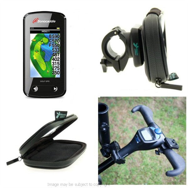 Golf Cart - Trolley Mount &amp; Case for the SonoCaddie V500 Golf GPS System (sku 8654)