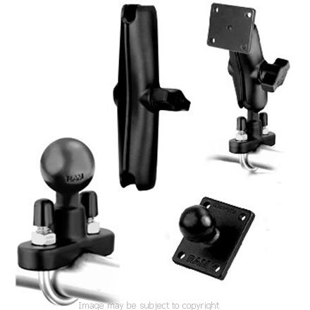 TOMTOM RIDER 2 (II) RAM U BOLT handlebar - rail MOUNT with long 5inch arm & 4 way Amps mounting base RAM-B-149z-c-347 (SKU 7281)