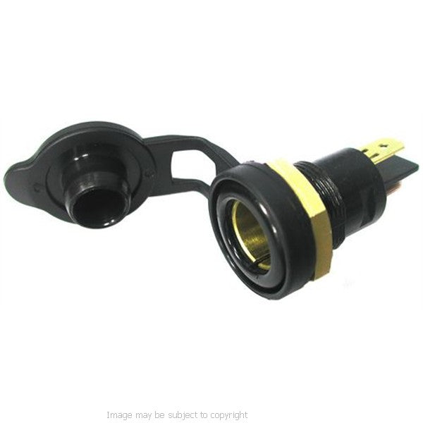 Hella - DIN Type Power Socket with Protective Cap for Hole Mount (sku 8835)
