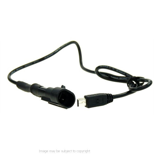 Straight Mini USB Direct to Battery Hard Wire Motorcycle Charging Cable (SKU 9804)