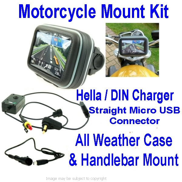 SatNav GPS Motorcycle Mount Kit Hella - Din - BMW Style (SKU 12768)