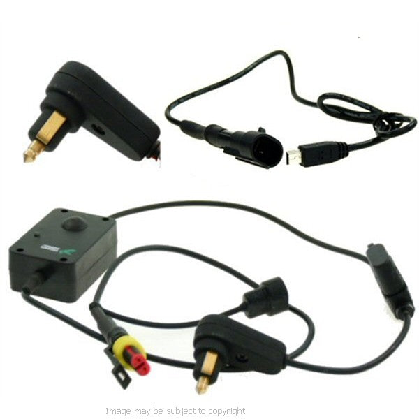 6inch SatNav GPS DIN - Hella Powered Motorcycle Mount - Straight Mini USB (SKU 14151)