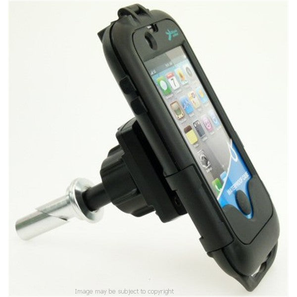 Central Fork Stem Yoke Motorcycle Mount 15mm - 17mm &amp; Waterproof TOUGH Case for the Apple iPhone 4S (sku 13421)