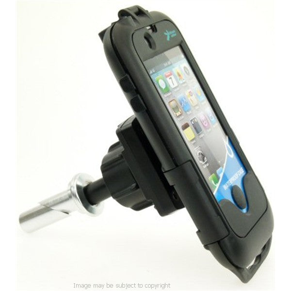 Waterproof Central Fork Stem Yoke Motorcycle Tough Case Mount 17.5mm - 20.5mm for the Apple iPhone 4S (sku 13418)