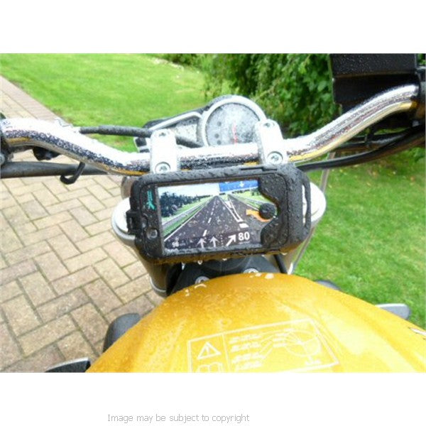 Waterproof Central Fork Stem Yoke Motorcycle Tough Case Mount 17.5mm - 20.5mm for the Apple iPhone 4S (sku 13418)