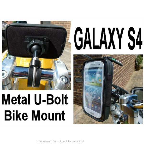 Metal U-Bolt Galaxy S4 GT-i9500 Motorcycle Bike Mount (sku 16795)