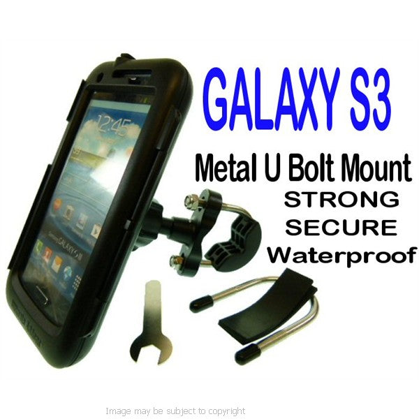 Waterproof Galaxy S3 GT-i9300 Metal U-Bolt Tough Case Motorcycle Bike Mount (SKU 15668)