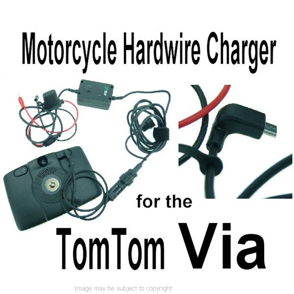 TomTom Via 135 Direct to Battery Hard Wire Motorcycle Charging Cable (SKU 15988)