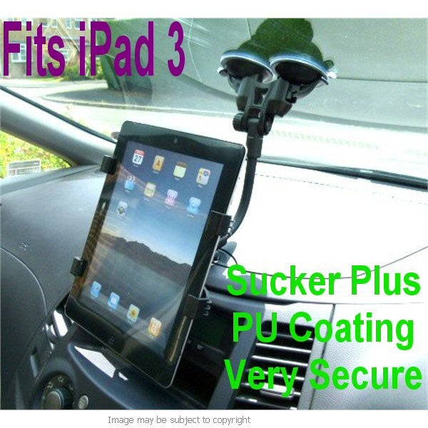 Sucker Plus iPad 3 Dual Suction Cup Windscreen Mount (sku 14083)