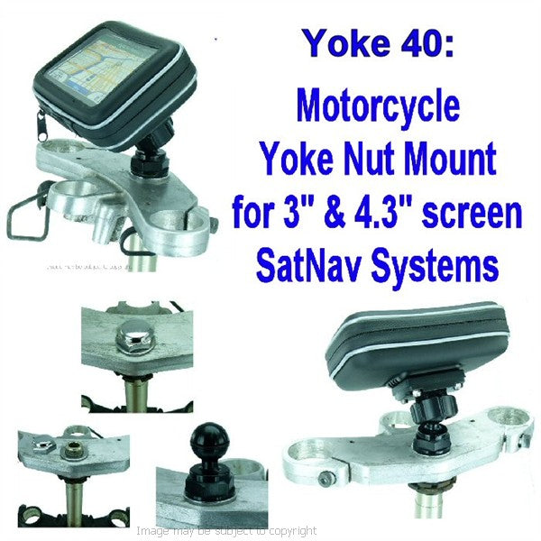 Yoke 40 - GPS SatNav Motorcycle Yoke Nut Cap Mount (sku 16717)