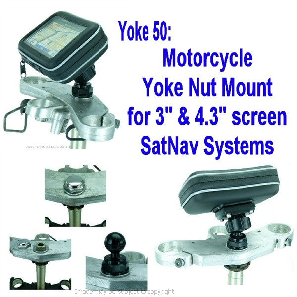 Yoke 50 - GPS Satnav Motorcycle Yoke Nut Cap Mount  (sku 16716)