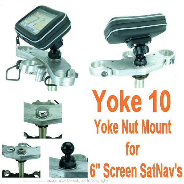 Yoke 10 - 6inch XXL Screen GPS Satnav Motorcycle Yoke Nut Cap Mount (sku 16709)