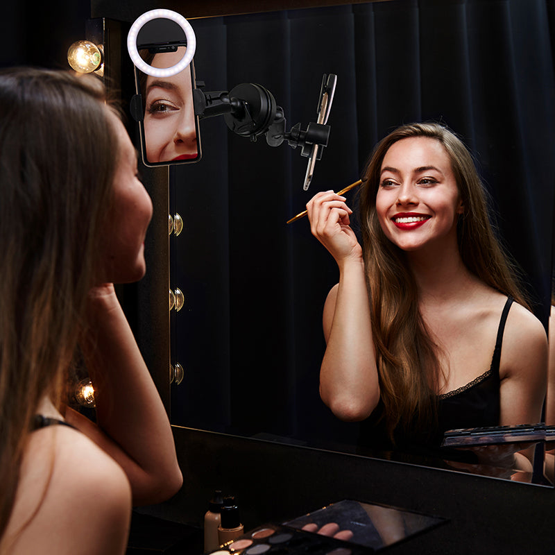 Arkon MUA179 Suction Phone Mount and Ring Light Bundle (sku 57054)