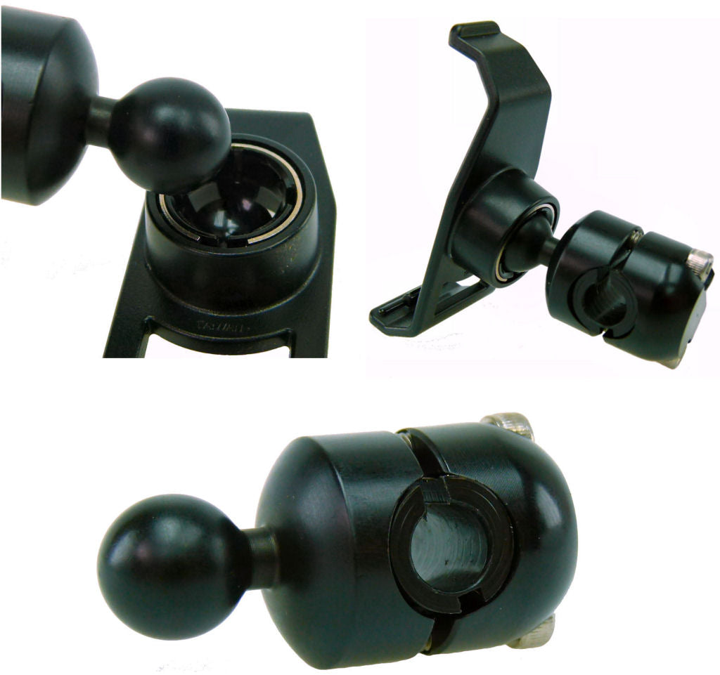 Scooter Bike Mirror Mount Base with 17mm Ball fits Garmin Cradles (sku 36708)