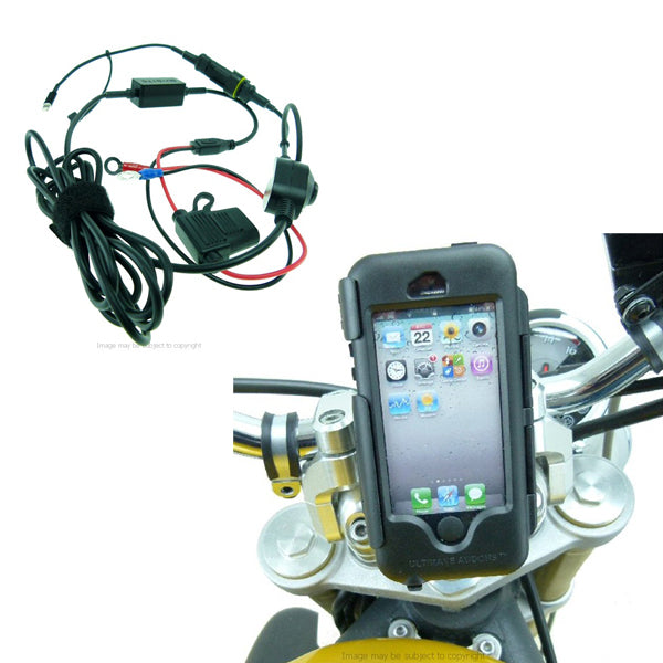 High Power Hardwire Waterproof Motorcycle PRO Mount Kit for iPhone SE 1st edition (sku 34729)