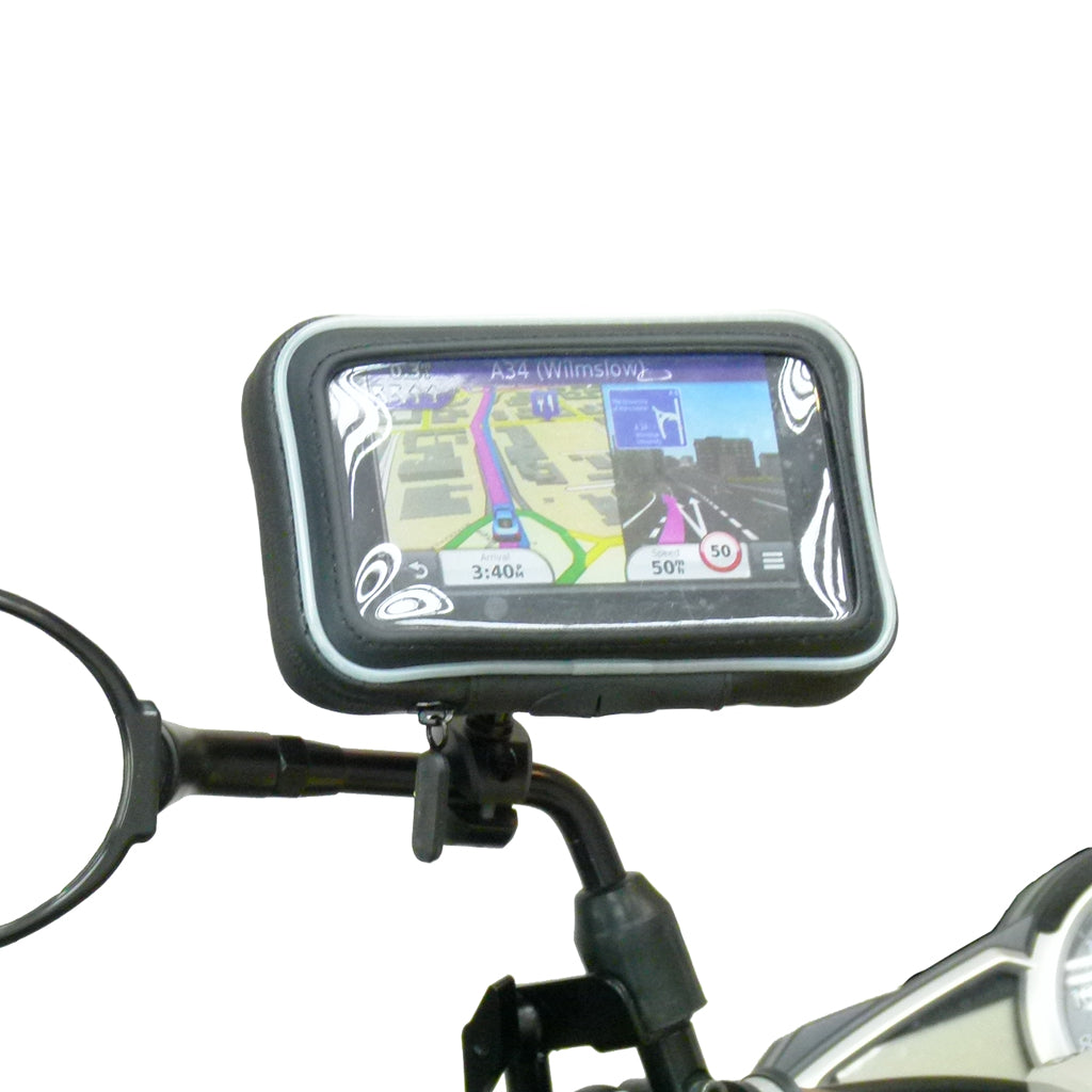 Waterproof Motorcycle Mirror Stem Mount for Garmin Nuvi 2599 2599LM 2599LMT-D (sku 31126)