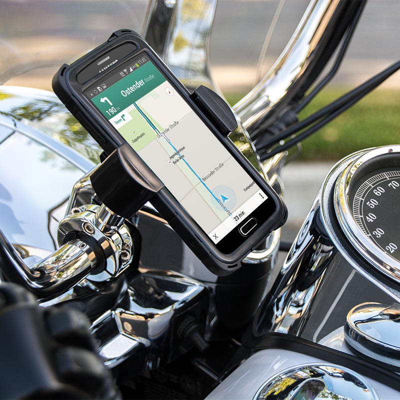 Arkon RVMC2C RoadVise Motorcycle Phone Mount - Chrome Aluminum (sku 41155)