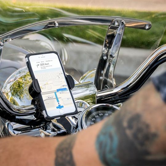 Arkon RVMC2B RoadVise Motorcycle Phone Mount - Black Aluminum (sku 42710)
