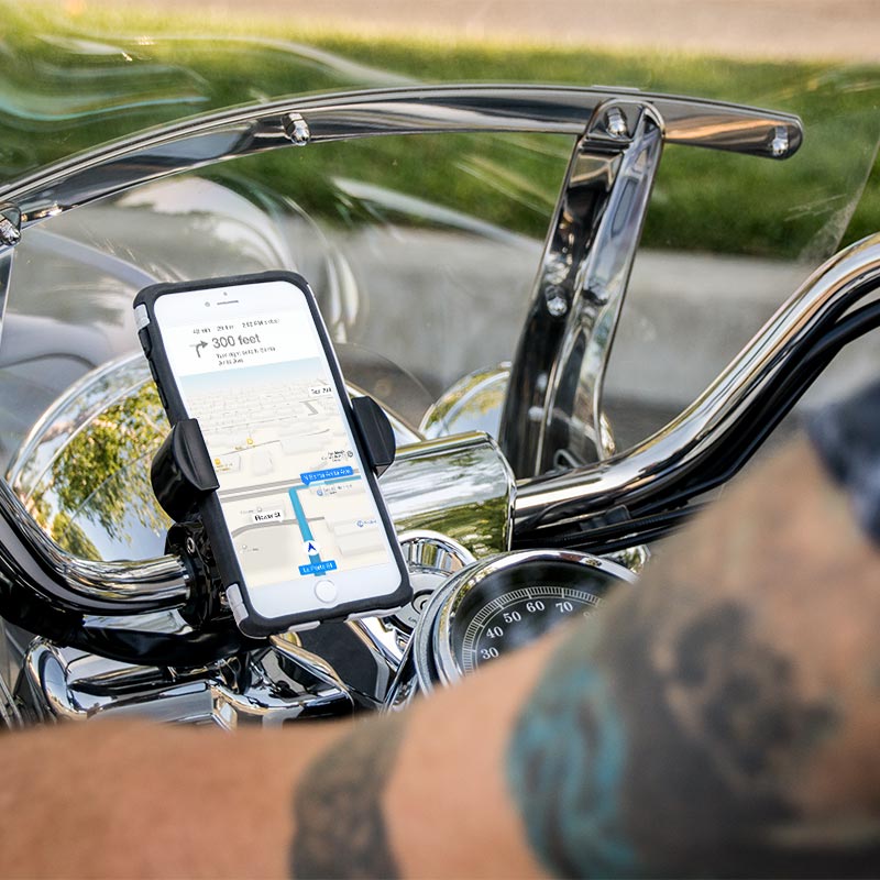 Arkon XLMC2B RoadVise XL Motorcycle Phone Mount - Black Aluminum (sku 41098)
