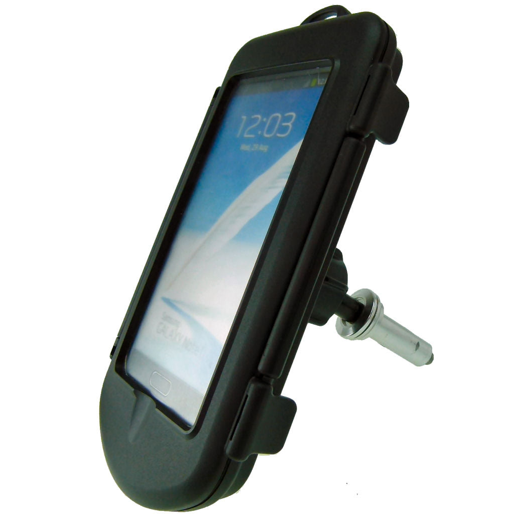 13.3-14.7mm Motorcycle Yoke Stem Mount with Waterproof Case for Samsung Galaxy Note 2 - II (sku 31877)