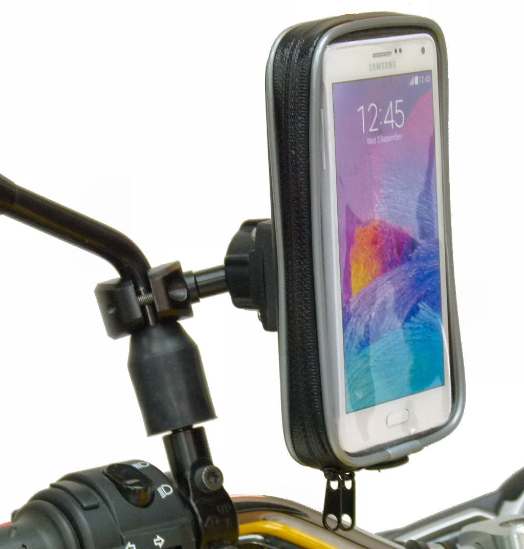 Waterproof Motorcycle Bike Scooter - Moped Mirror Mount for Samsung Galaxy Note 4 (sku 31929)