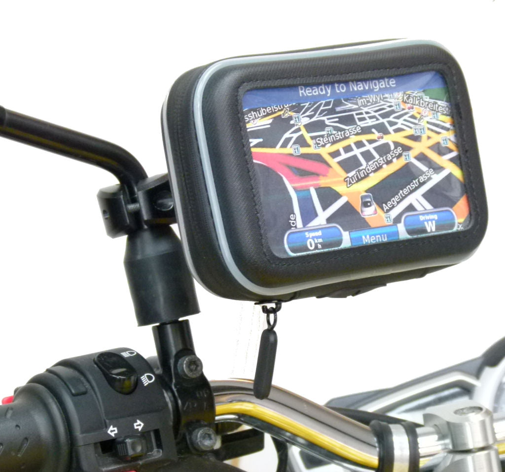 Waterproof Motorcycle Scooter Moped Mirror Mount for Garmin Nuvi 42LM (sku 31936)