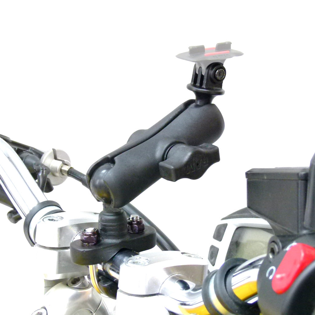 RAM Custom GoPro Hero Adapter with Double Socket Arm and U-Bolt Handlebar Rail Mount (sku 18470)